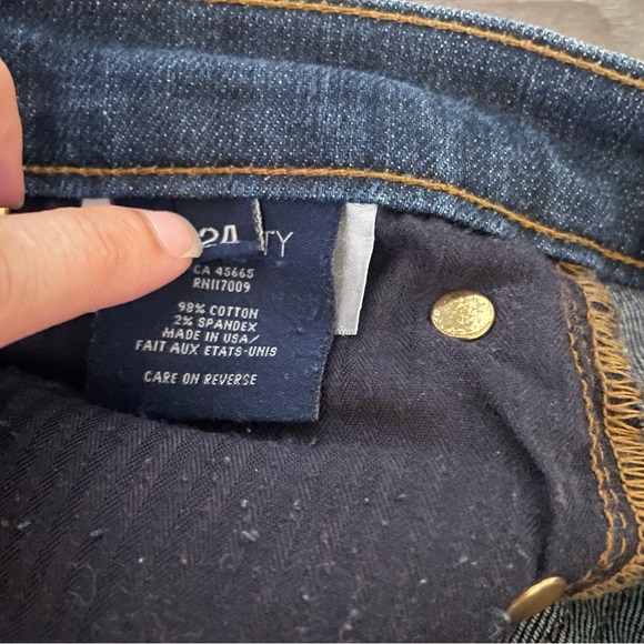 Fidelity Denim Dark Blue Mid Rise Straight Leg AXL Girlfriend Jeans - Picture 7 of 10